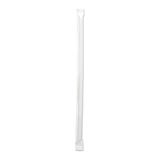 7 3/4" Jumbo Clear Unwrapped Straw ( 12000 Pieces / Case )