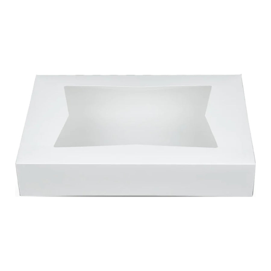 16" x 12" x 2 1/4" White Window Bakery Box