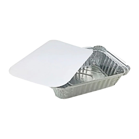 1 1/2 lb. Deep Oblong Foil Container with Board Lid - 250/Case