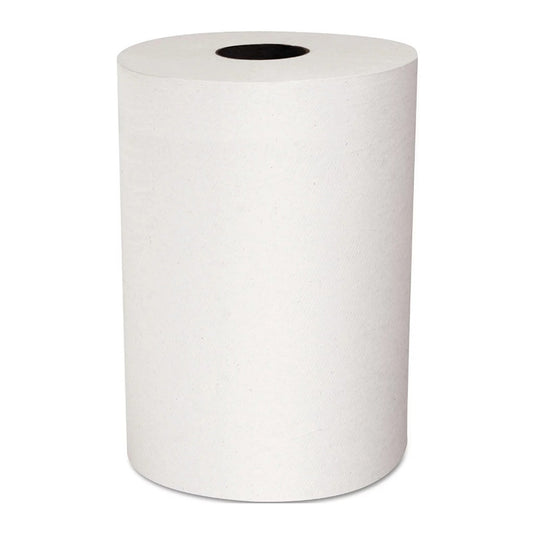 10" White Hardwound Paper Towel, 800 Feet / Roll - 6/Case