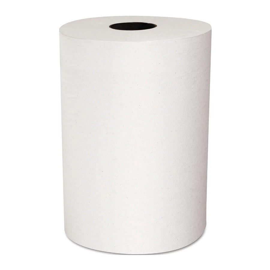 White Hardwound Paper Towel, 600 Feet / Roll - 12/Case