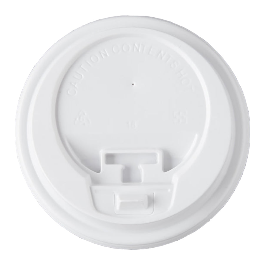 8 oz. to 24 oz. White Hot Paper Cup Lid with Hinged Tab ( 1000 Pieces )