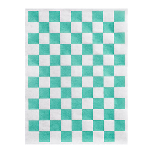 9" x 12" Green Check Basket Liner ( 5000 Pieces )