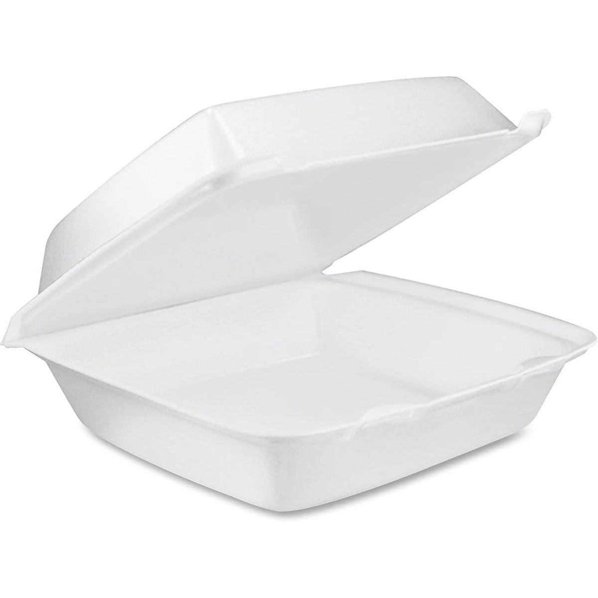 Dart 90HTPF1R White Foam Square Take Out Container with Hinged Lid. Performer. ( 200 Pieces )
