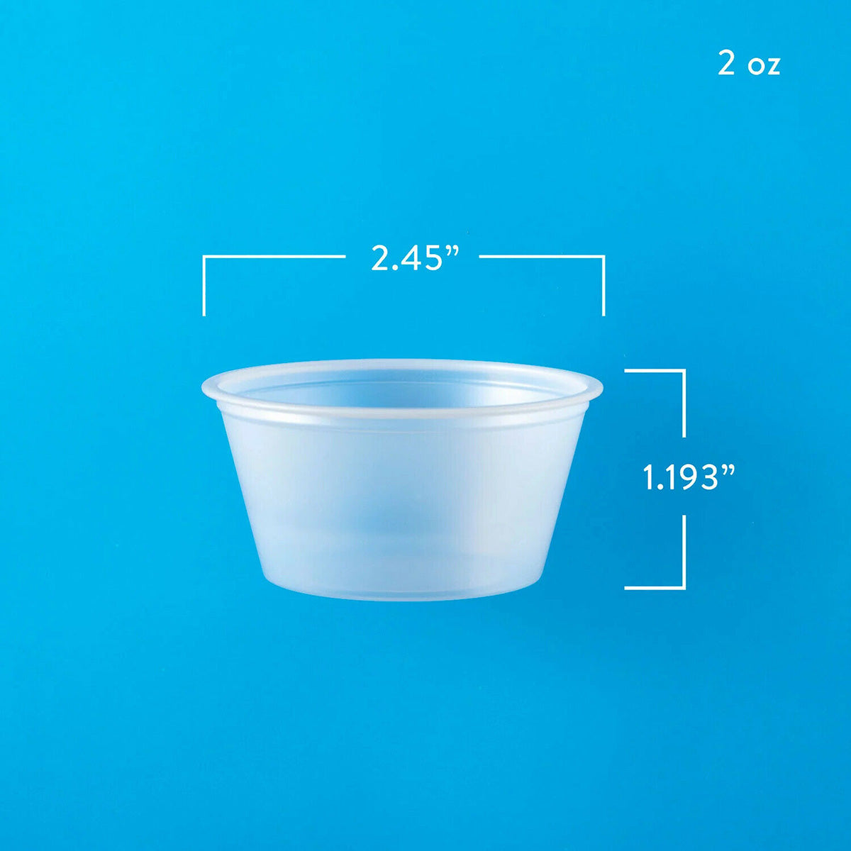 Portion Cups 2 oz. Translucent Plastic ( 2500 Pieces )